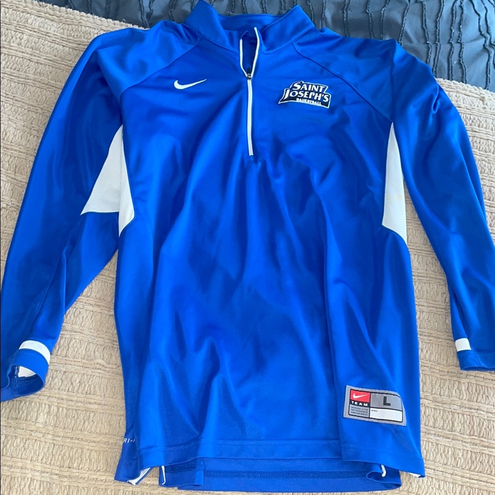 Nike Blue and White Quarter Zip Shirt